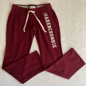Maroon Abercrombie & Fitch Sweatpants